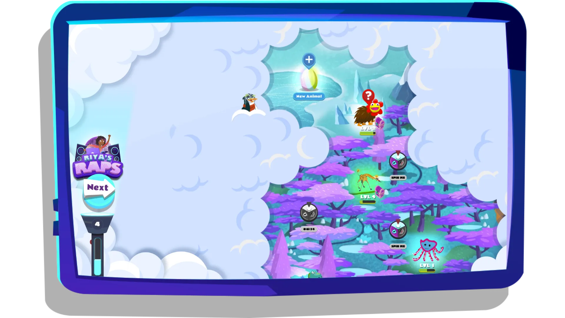 Curriculum challenges on the Night Zoo map