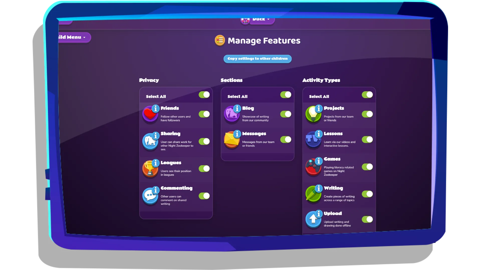 Manage Features