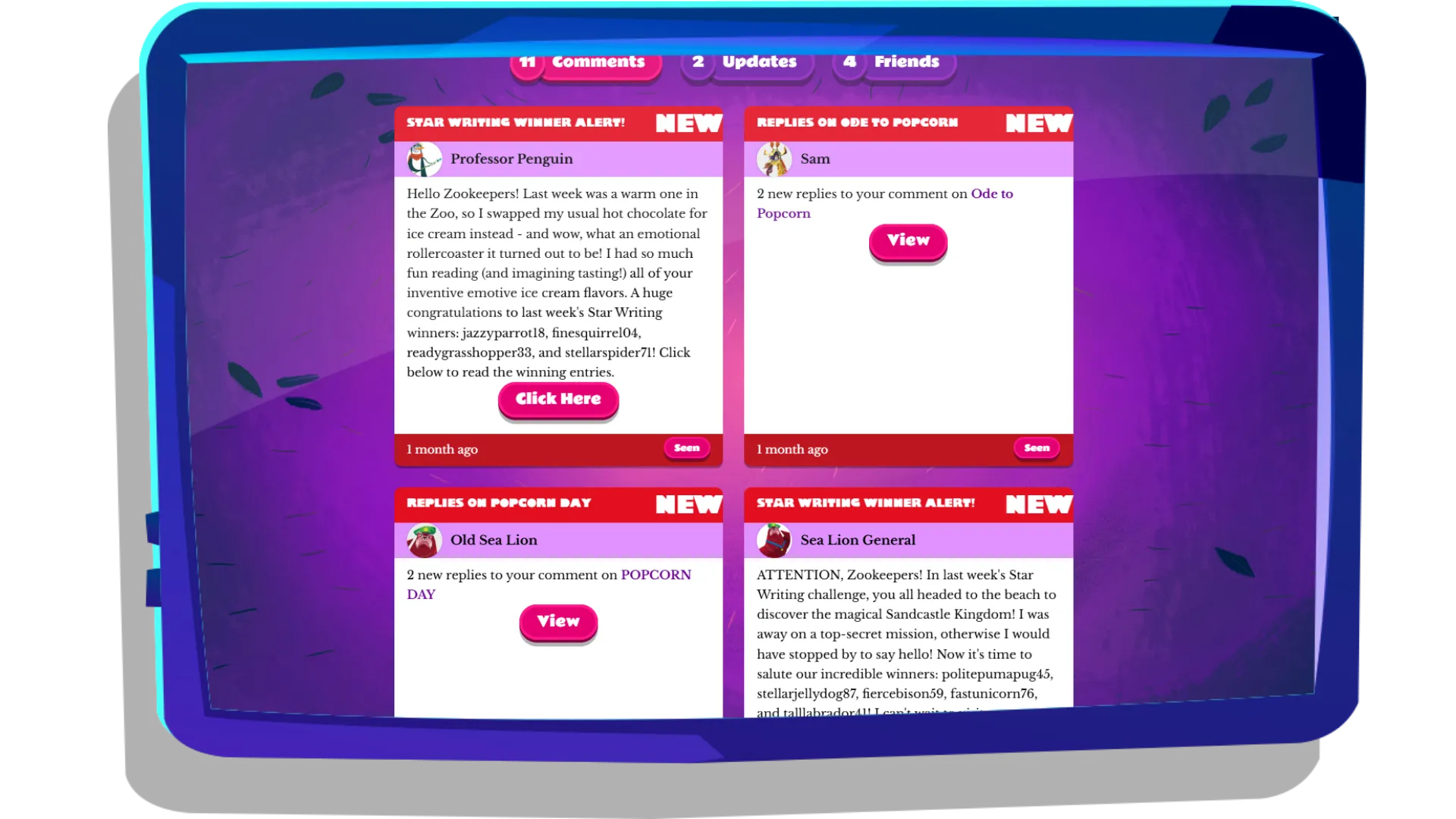 The Messages section
